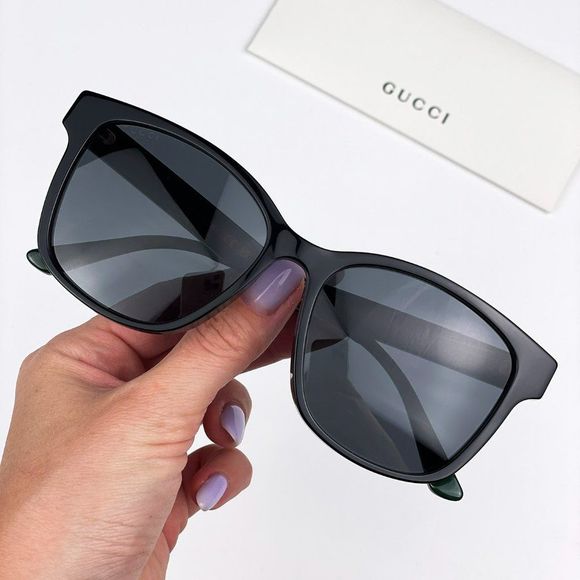 🔥Gucci GG0417SK 001 Sunglasses Black Multicolour Grey Oval Unisex - Picture 1 of 14